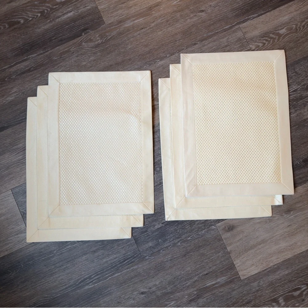Bed Bath & Beyond Placemats Set Of 12 Ambrosia Textured In Linen And Ivory
